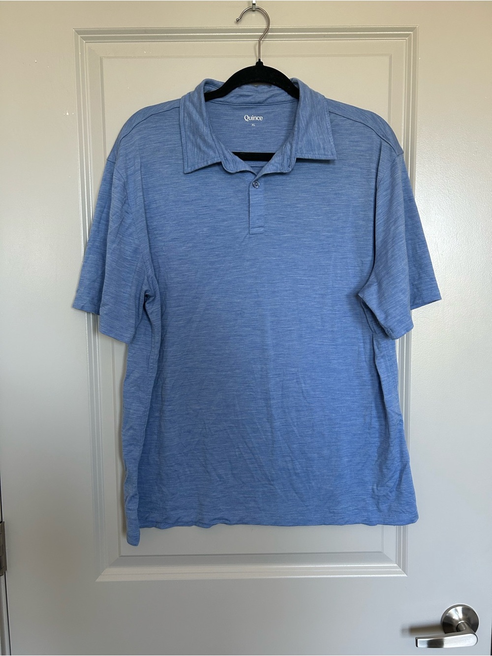 Quince Men's Light Blue 100% Merino Wool Polo Shirt
